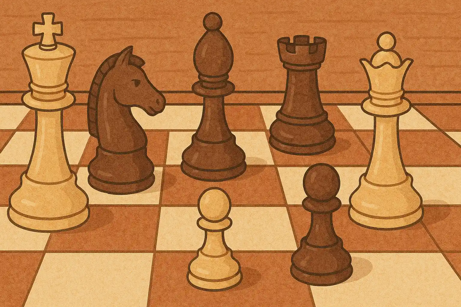 Close-up of chess pieces during a strategic game.