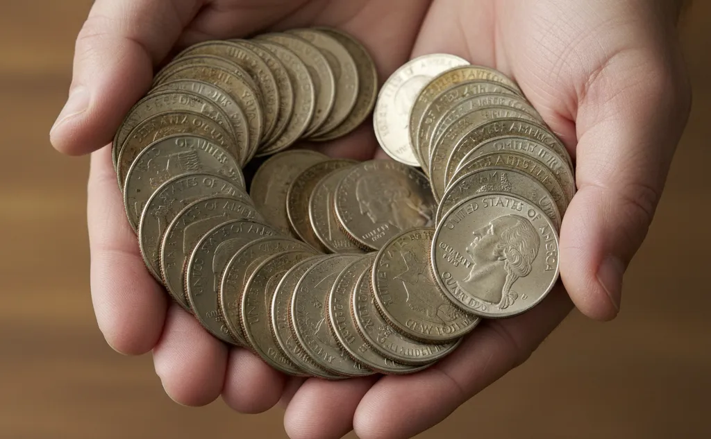 quarters in the hands